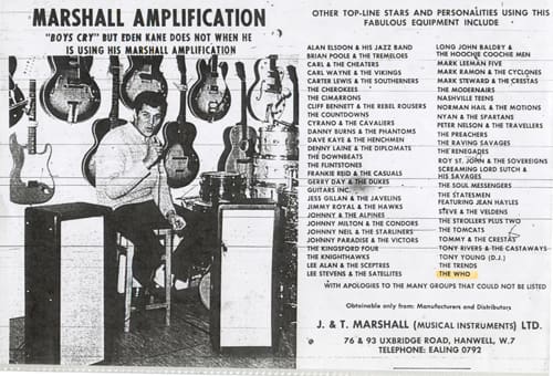 Melody Maker ad for Marshall Amplification from March 14, 1964