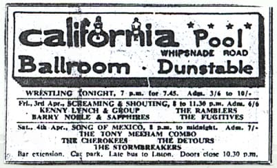 Ad for The Detours concert on April 4, 1964