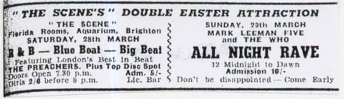 Ad for The Who's March 29, 1964 concert