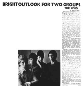 Pop Weekly article "Bright Outlook For Two Groups" from March 20, 1965