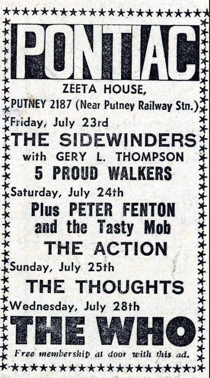 Ad for The Who's July 28, 1965 concert