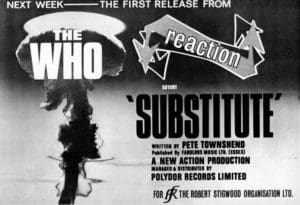 Ad for Substitute on the Reaction label from Melody Maker on February 26, 1966