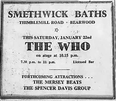 Ad for The Who's January 22, 1966 concert