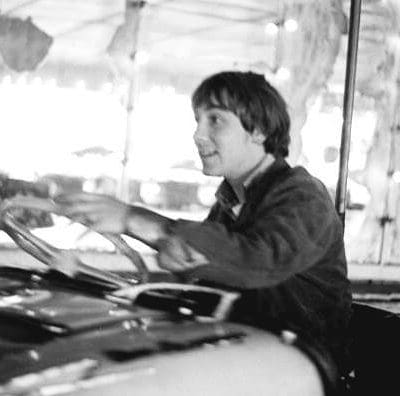 The Who's Keith Moon rides a bumper car before the band's performance at Pier Pavillion in Felixstowe, Suffolk, UK on Sept. 9th, 1966