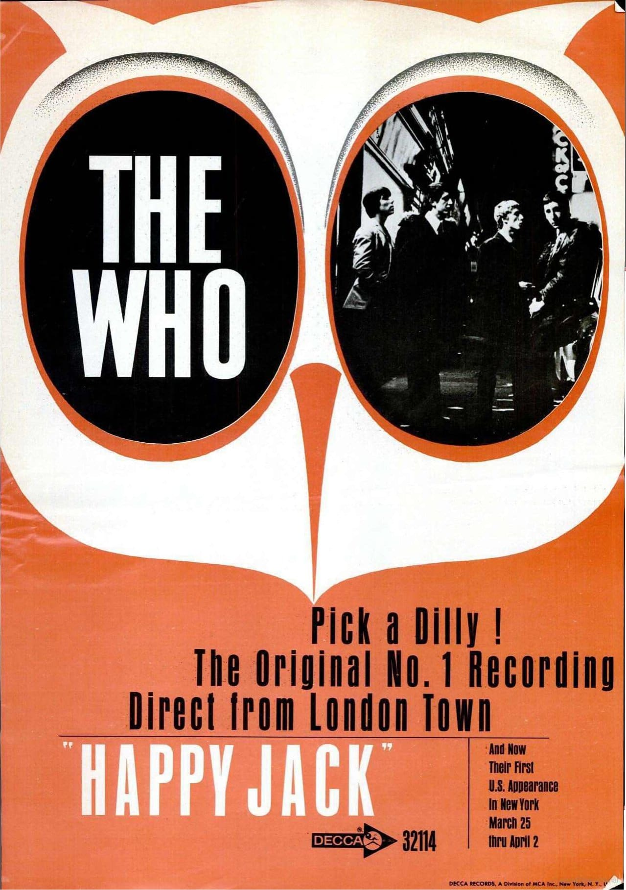 Ad for The Who's "Happy Jack" single from Billboard magazine on March 18, 1967