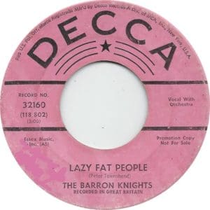 Baron Knights' "Fat Lazy People" single