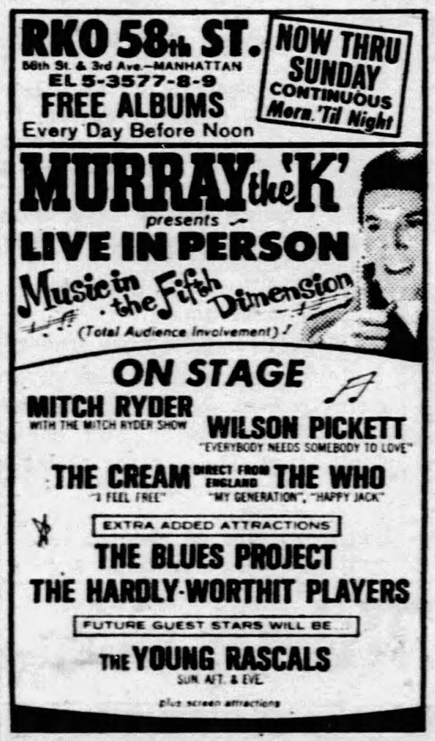 Ad for The Who's March 29, 1967 concert