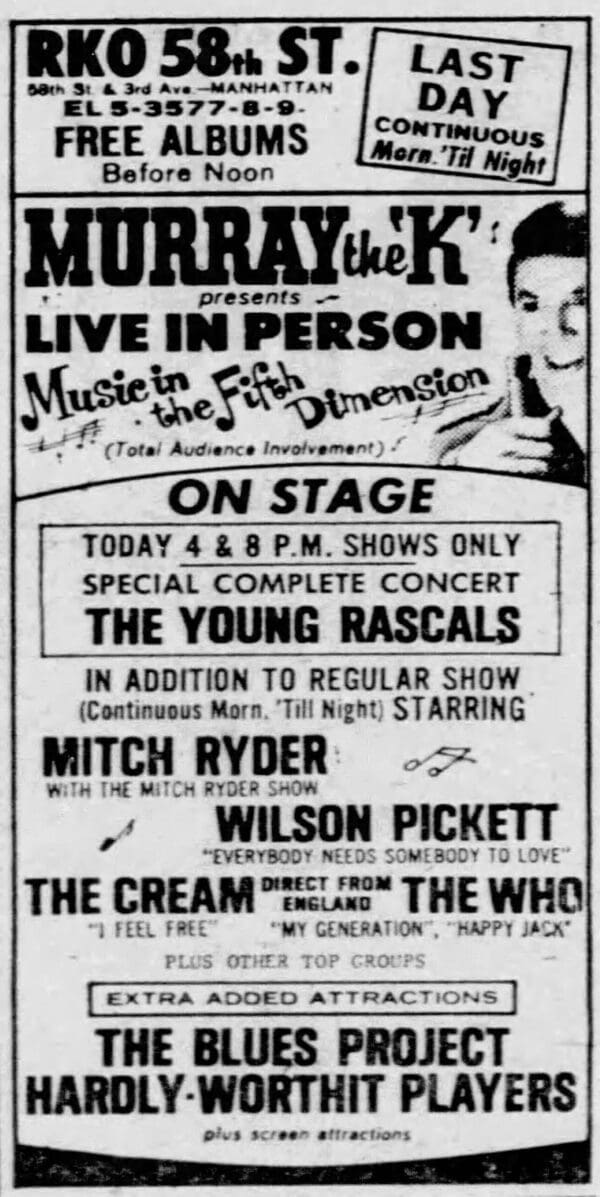 Ad for The Who's April 2, 1967 concert