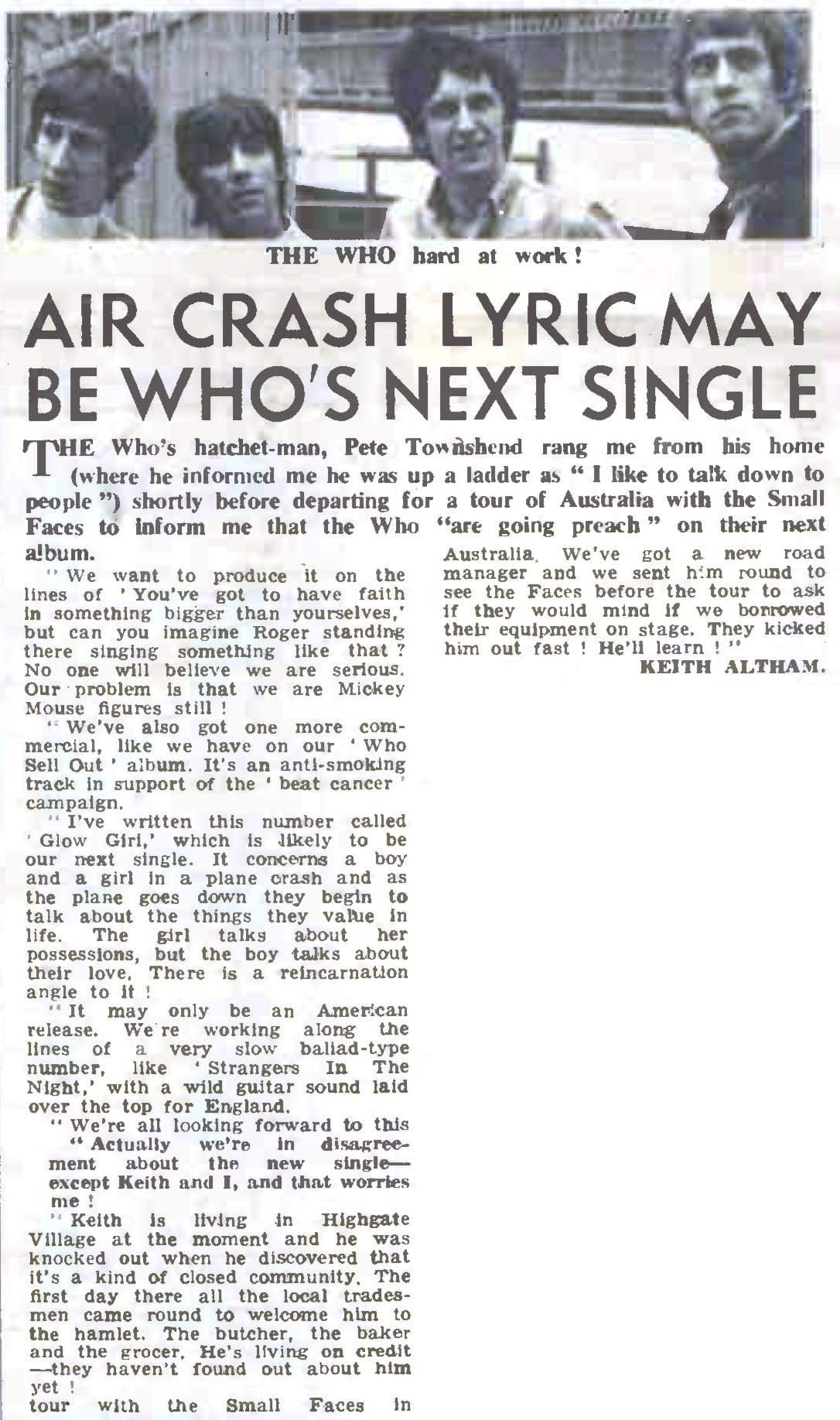 Article from New Musical Express from January 20, 1968