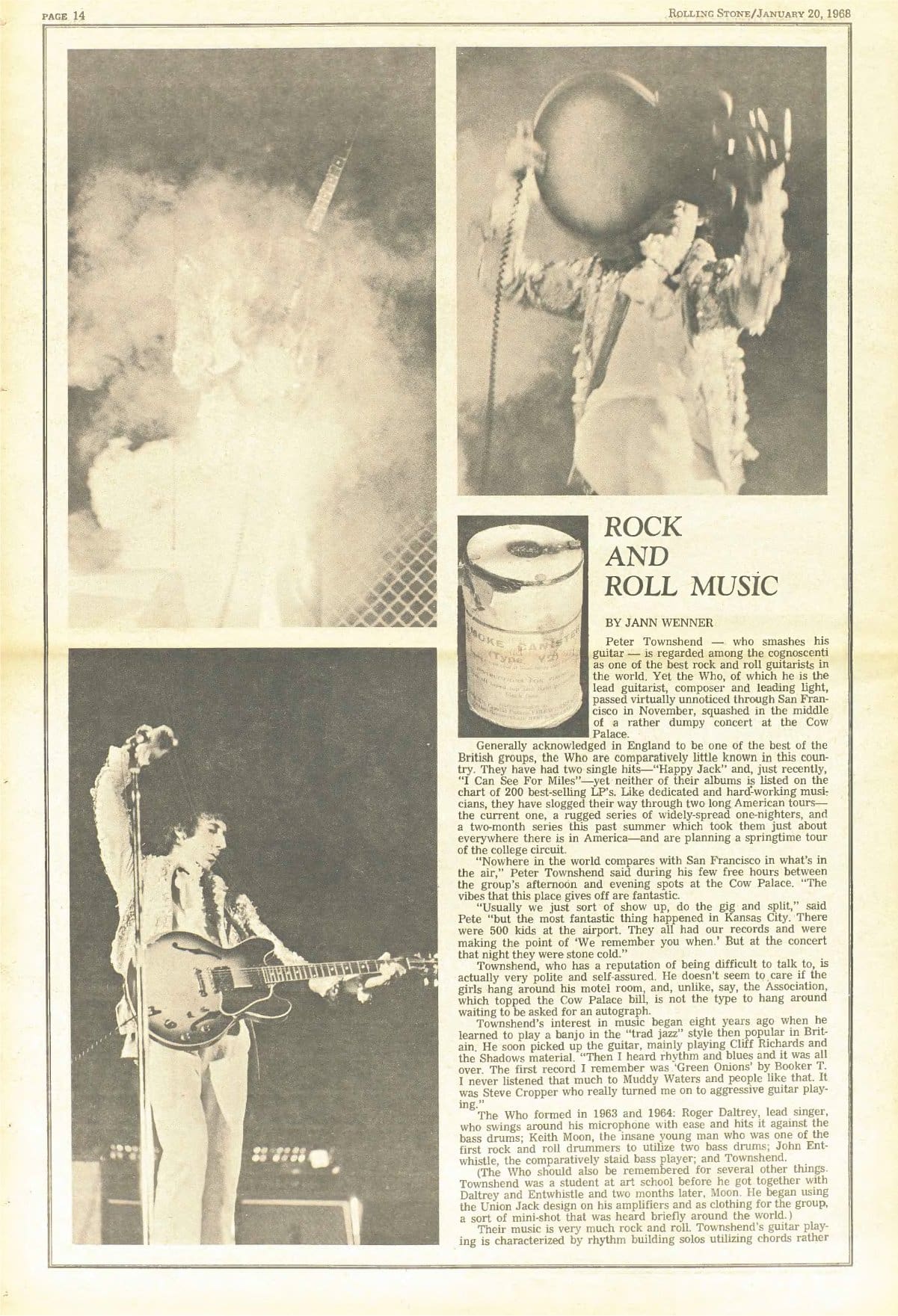 Rolling Stone Magazine article from January 20, 1968