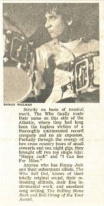 The Rolling Stone Rock and Roll Group of the Year Award from February 24, 1968.