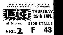Ticket for the January 25, 1968 "Big Show"