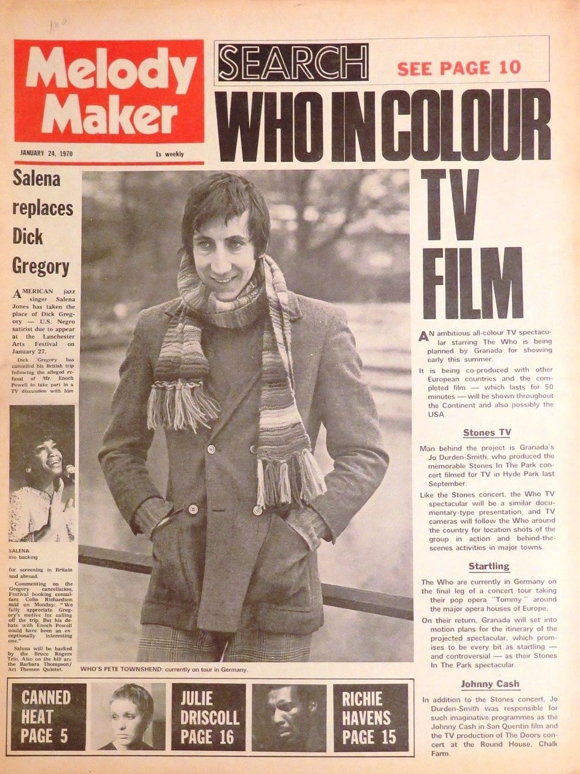 Cover of Melody Maker magazine from January 24, 1970