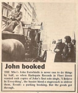 News report on John Entwistle's release of "I Believe in Everything"