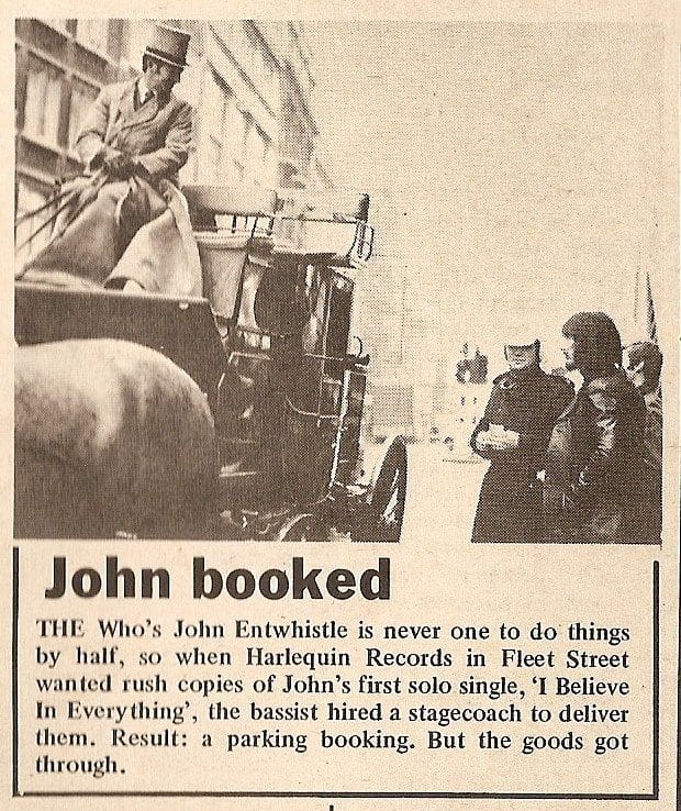 News report on John Entwistle's release of "I Believe in Everything"