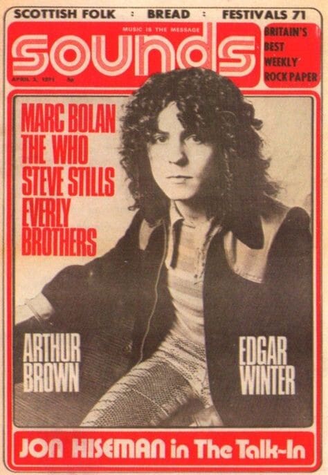 Cover of Sounds magazine from April 3, 1971