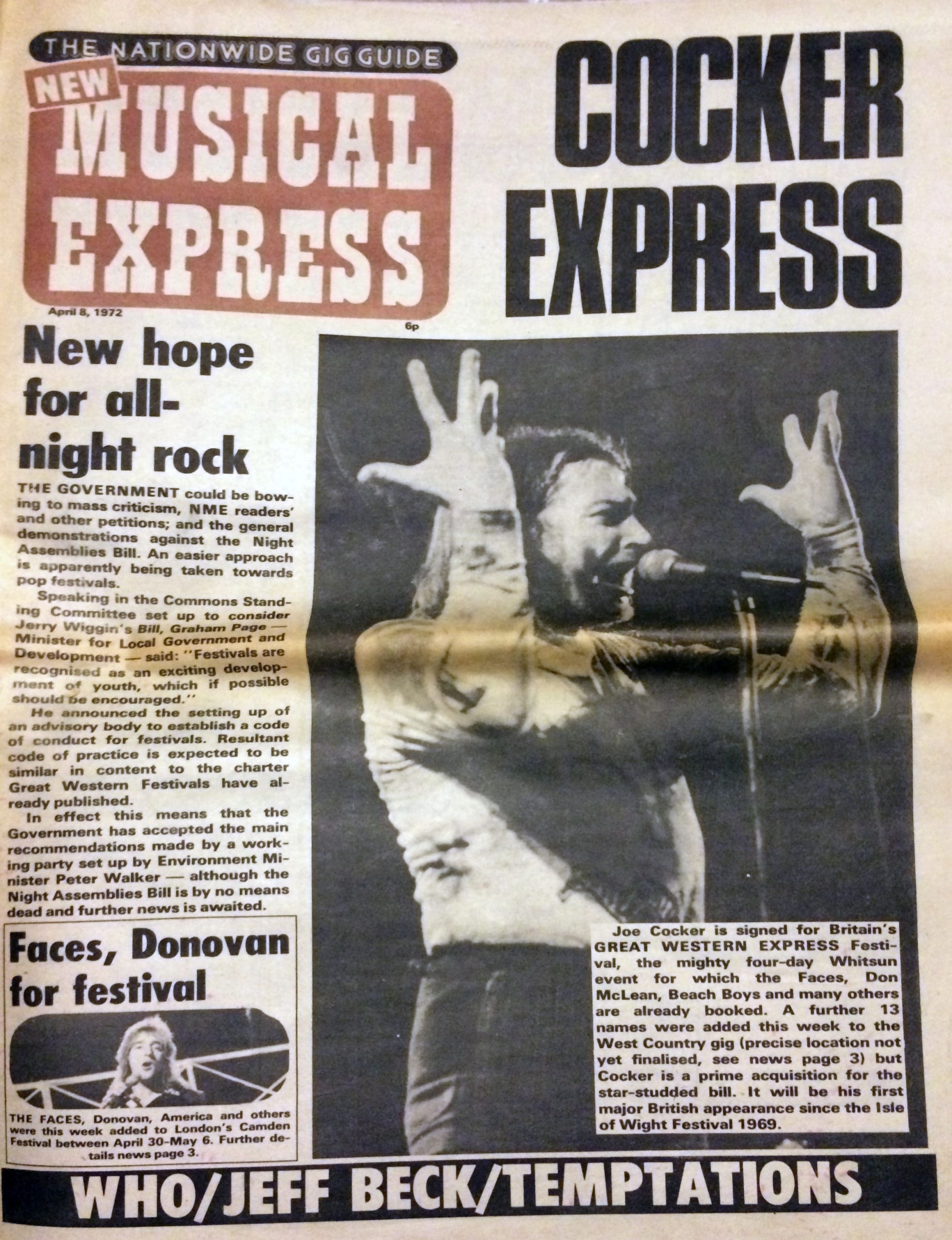 Cover of the April 8, 1972 New Musical Express