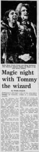 Review of the March 31, 1973 production of Tommy featuring Keith Moon