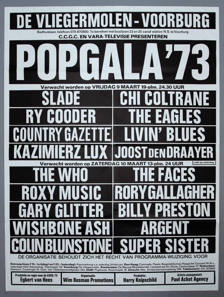 Ad for "popGala'73"