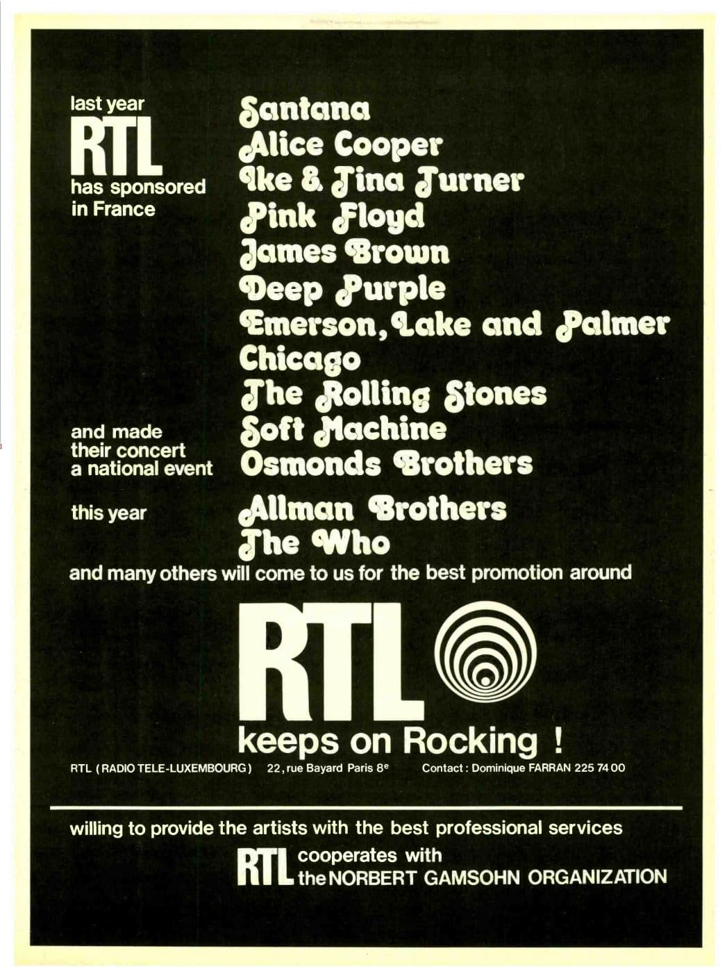 Ad from Billboard magazine on January 19, 1974