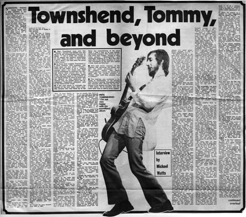April 12, 1975 article on Pete Townshend from Melody Maker