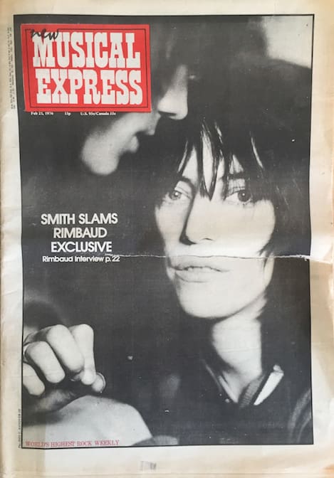 Cover of New Musical Express from February 21, 1976