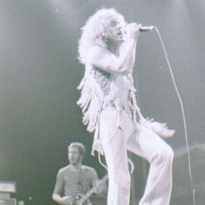 Roger Daltrey of The Who performs on March 18, 1976 in Salt Lake City, Utah