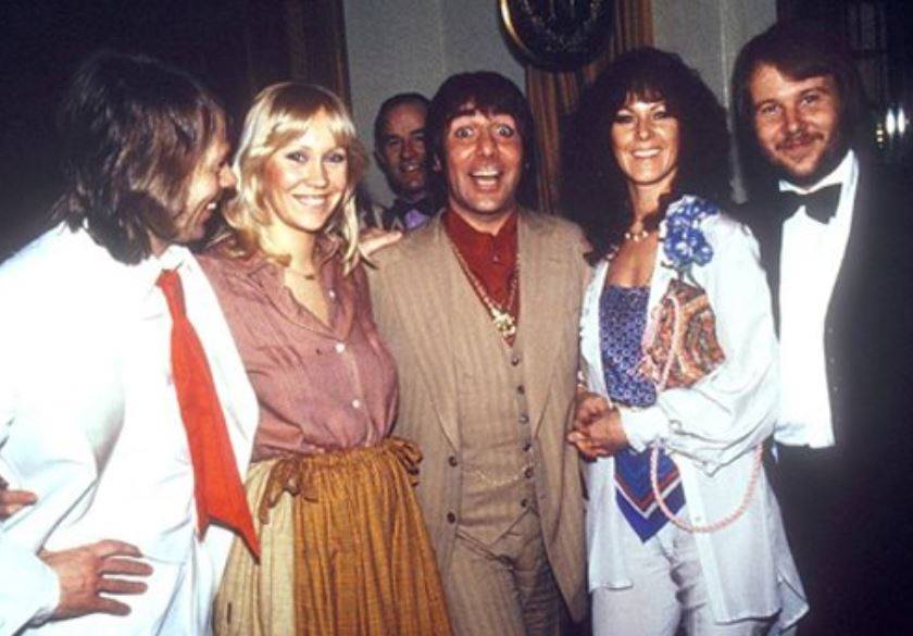 Keith Moon with ABBA on February 16, 1978