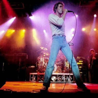 Roger Daltrey performing with The Who on March 7 1981