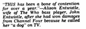 Quick quote from the Liverpool Echo on April 12, 1984
