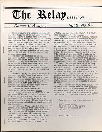 The Relay Fanzine - February 1, 1985