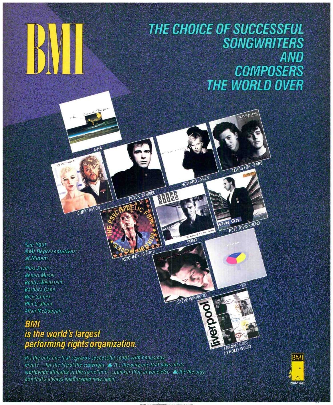 Ad for BMI from Billboard on January 31, 1987
