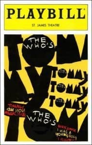 Playbill for The Who's "Tommy" on broadway