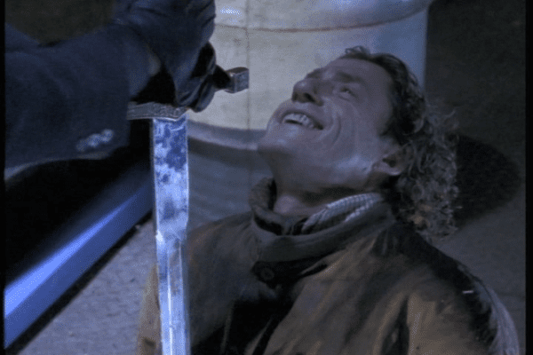 Roger Daltrey in a scene from Highlander that aired on February 27, 1995