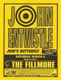 Flyer for John Entwistle's March 2, 1996 concert at The Fillmore