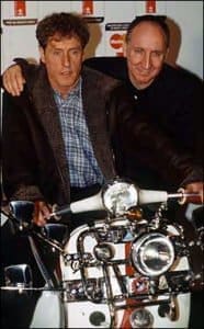 Pete Townshend and Roger Daltrey at a press conference on April 23, 1996