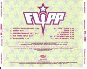 Back cover of the "Flipp" CD containing "My Generation"