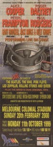 Ad for the British Rock Symphony in Melbourne on February 20, 2000