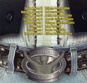 Ad for the "British Rock Symphony" tour in Australia in 2000