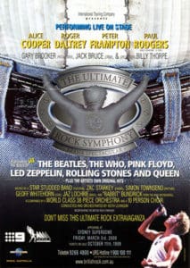 Poster for the British Rock Symphony concert on March 3, 2000
