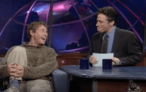 Roger Daltrey appears on the Daily Show on April 10, 2000