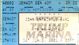 Ticket to John Entwistle's June 2, 2001 concert