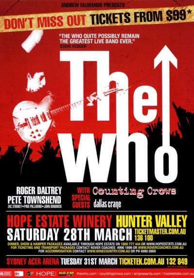 Ad for The Who's March 28, 2009 concert