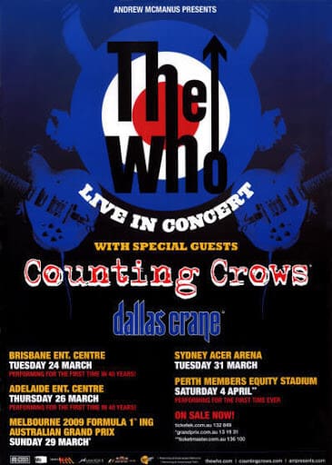 Poster for The Who's 2009 Australian tour