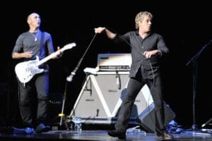 photo of Roger Daltrey and Simon Townshend during Roger's show on July, 21, 2011