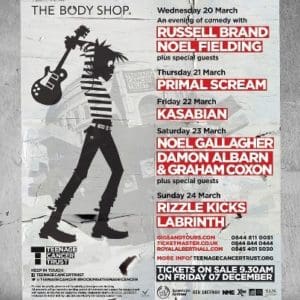 Poster for the Teenage Cancer Trust concerts in March 2013