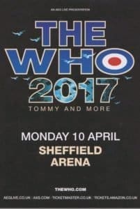 Poster for The Who's April 10, 2017 concert