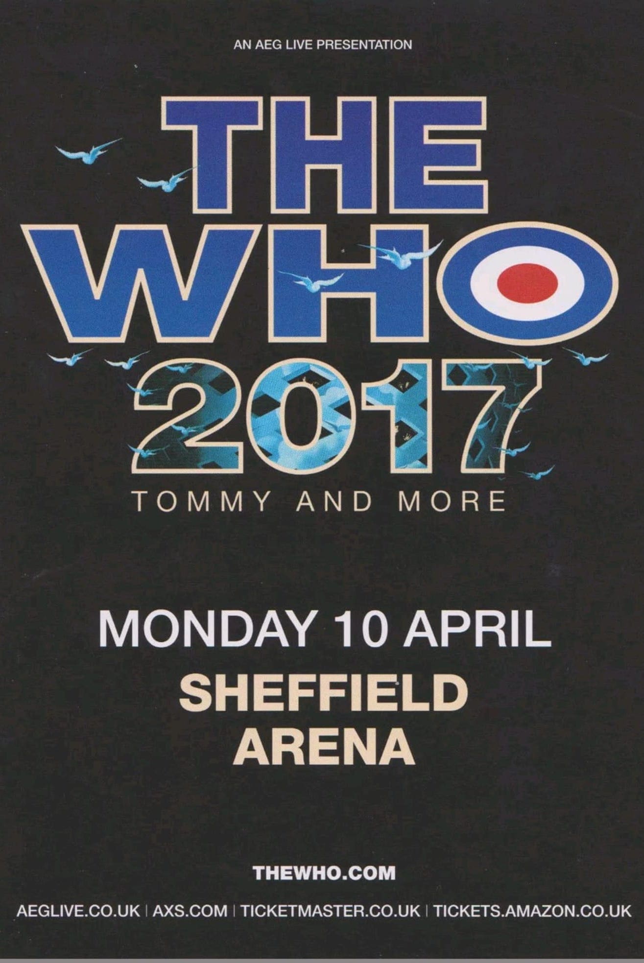 Poster for The Who's April 10, 2017 concert