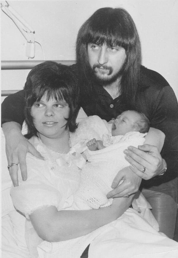Chris Entwistle with mom (Allison) and Dad (John) when newborn