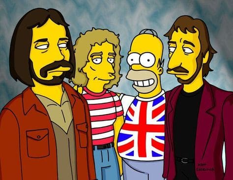 Image of "John Entwistle, Roger Daltrey, Homer Simpson and Pete Townshend"
